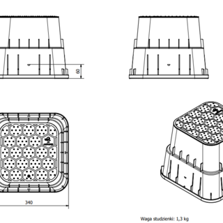 Studzienka large kwadratowa na 2 elektrozawory